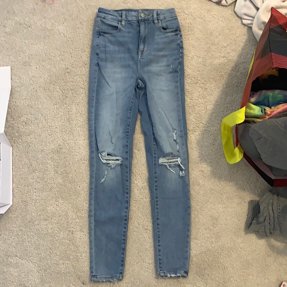 Light Wash American Eagle Curvy High Rise Jegging